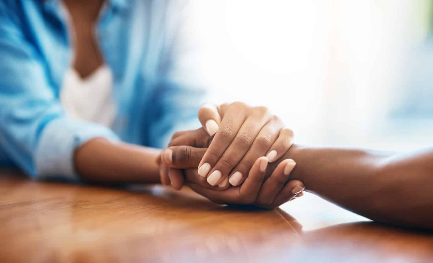 support comforting touch, concept of recovery and mental health support