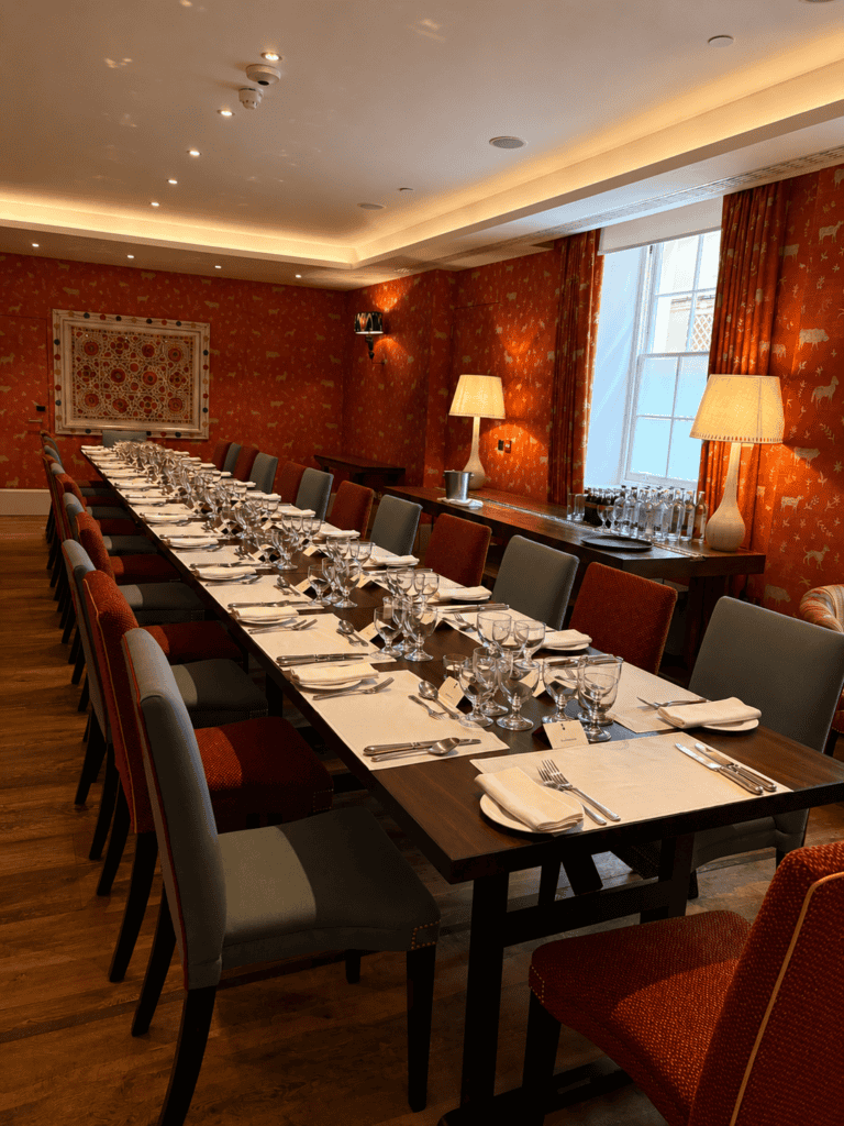 Elegant private dining setup